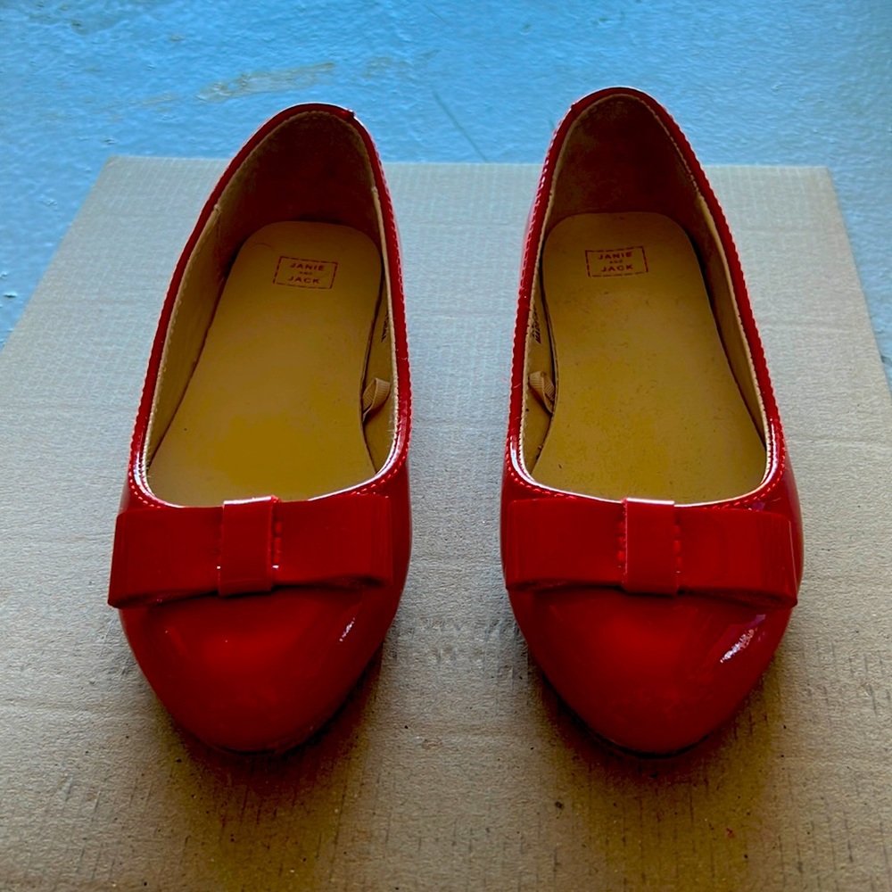 Janie and Jack Red Bow Patent Ballet Flat